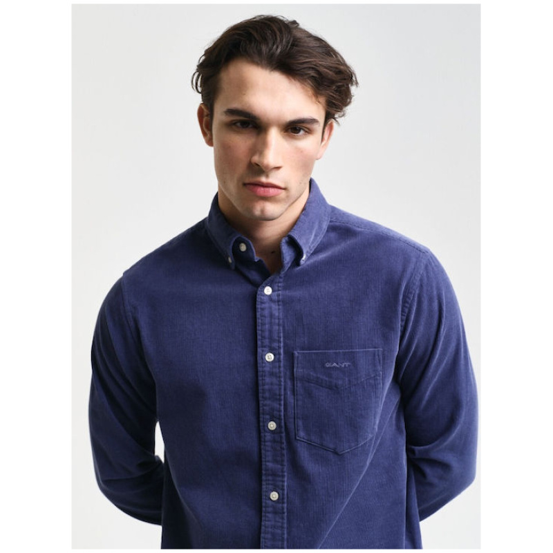 GANT Κοτλέ πουκάμισο dusty navy